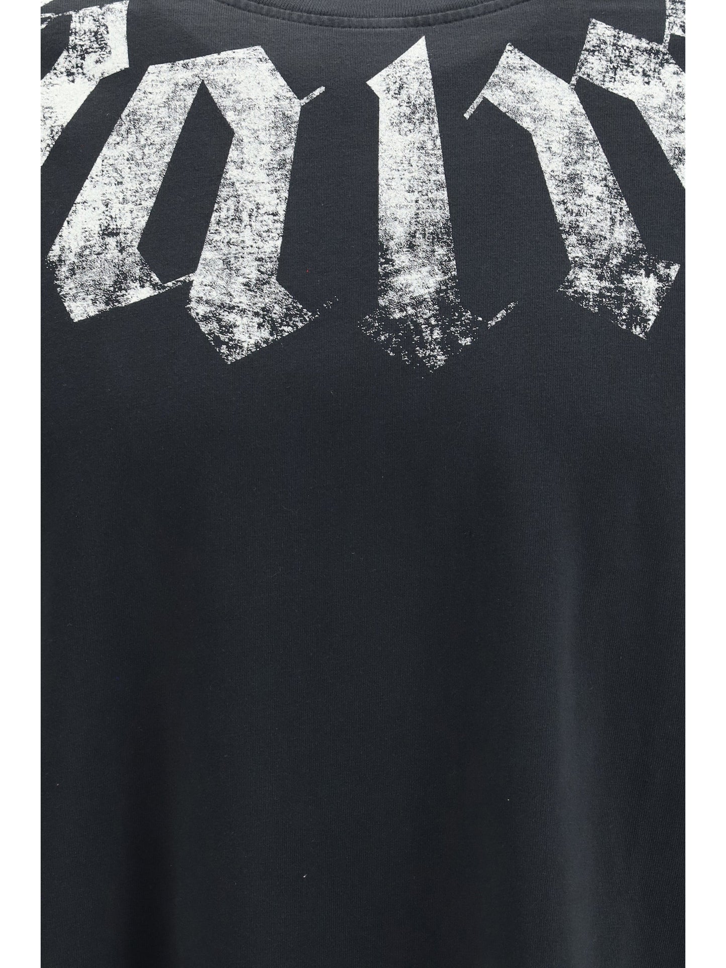 Palm Angels Big Neck Logo Print T-Shirt — Black