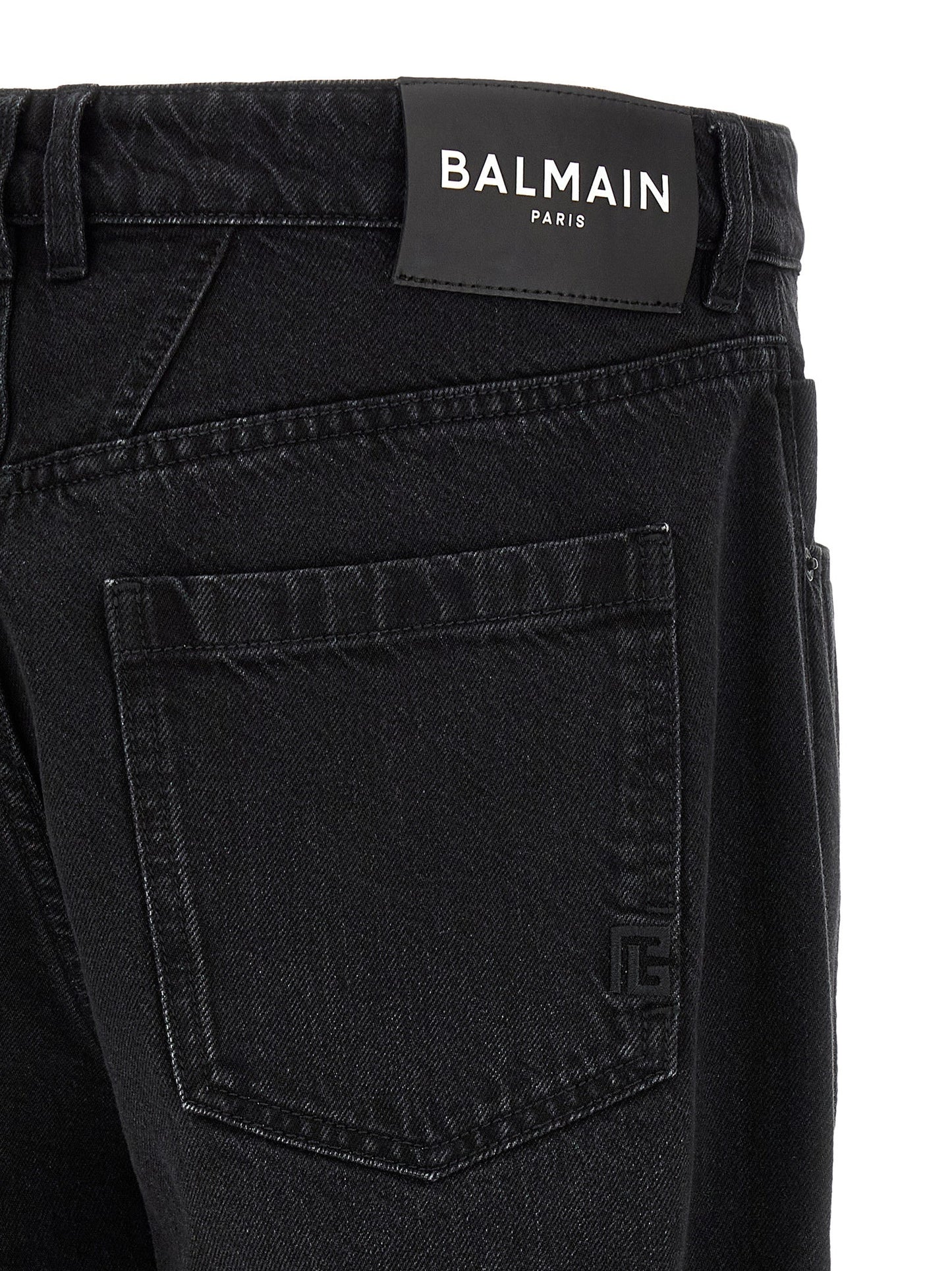 Balmain Black Straight-Leg Denim Jeans — Black