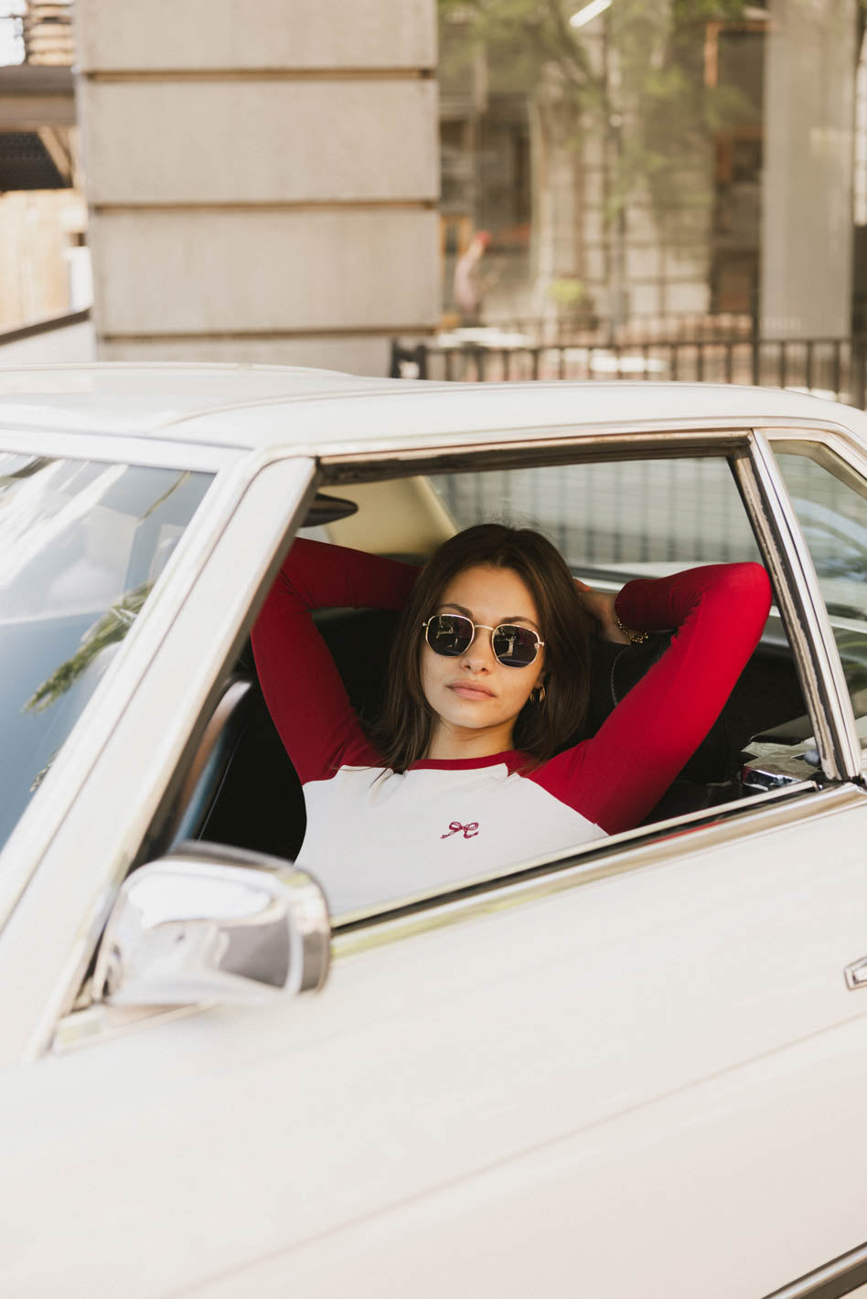 Becca Raglan Tee in Red - FINAL SALE
