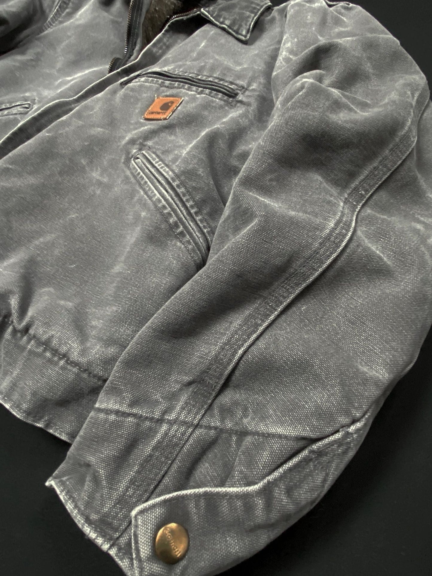 Carhartt Gravel Gray Faded Detroit Work Jacket Size Small