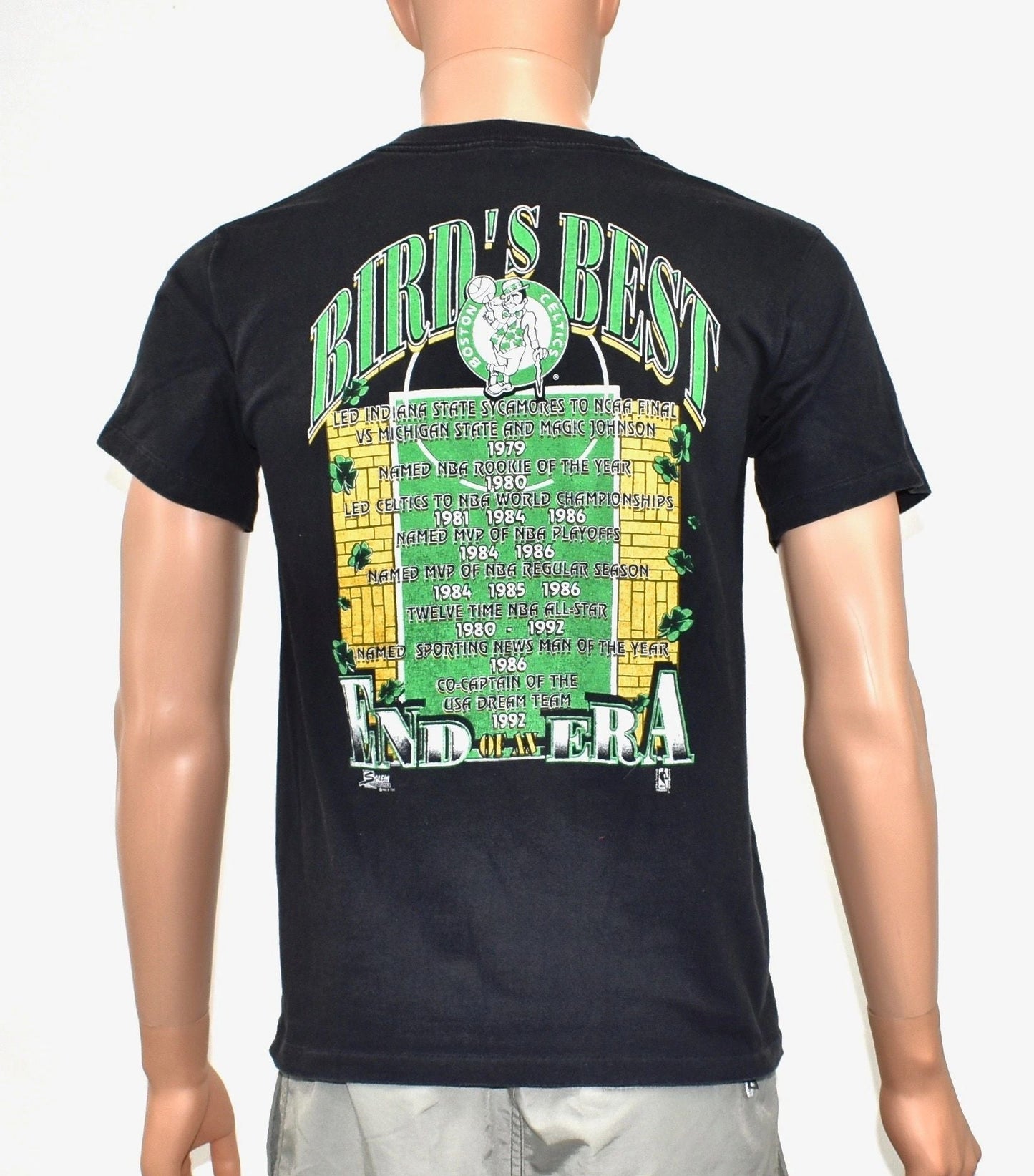 Boston Celtics Larry Bird 1992 Salem Double Sided T-Shirt