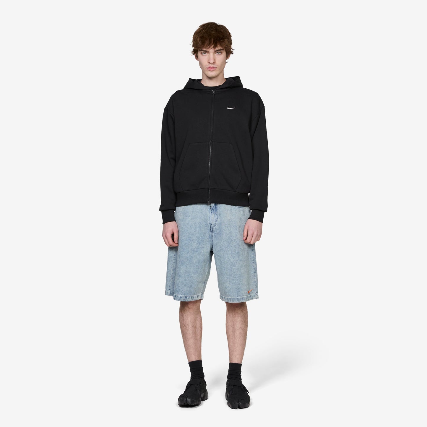 'Your Message Here' Indigo Denim Shorts Blue Denim | Black | Safety Orange