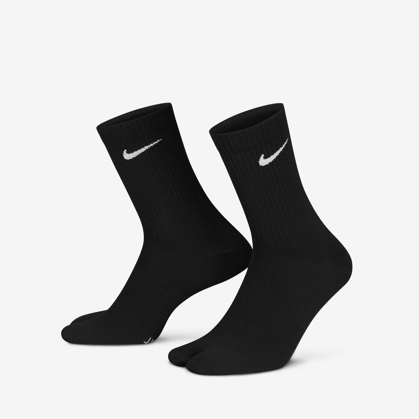 Everyday Plus 'Rift' Lightweight Split-Toe Crew Socks Black | White