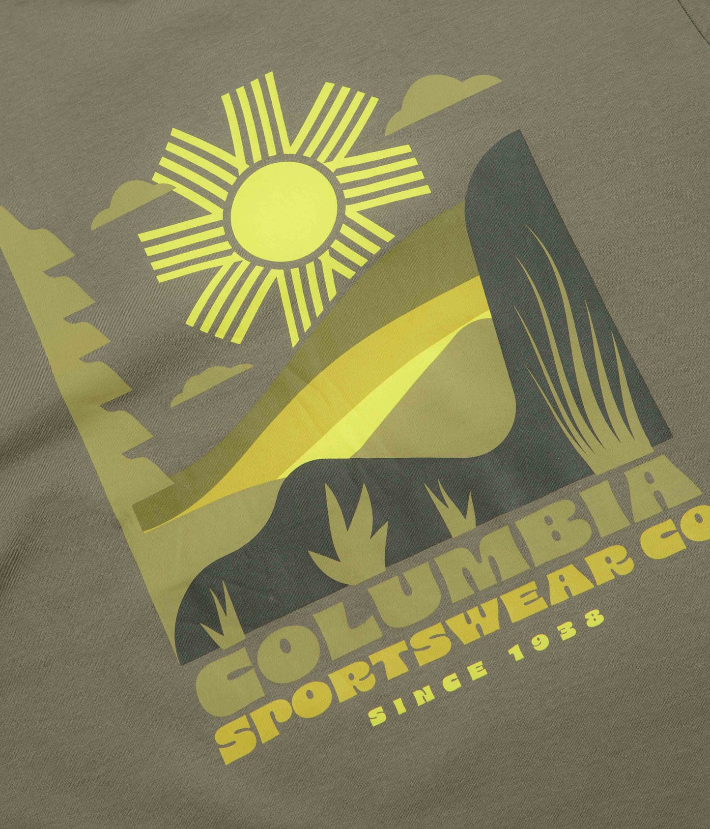 Columbia CSC Outdoor Back Graphic T-Shirt - Stone Green / Shining Sandscape