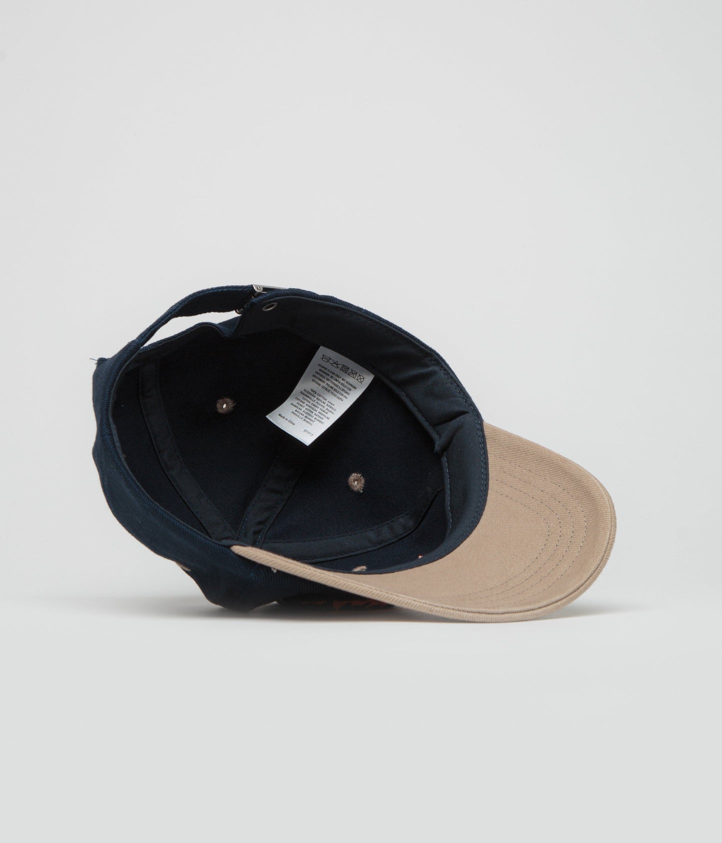 Dungeon Scrawl Logo Brushed Canvas Cap - Navy Taupe / Orange
