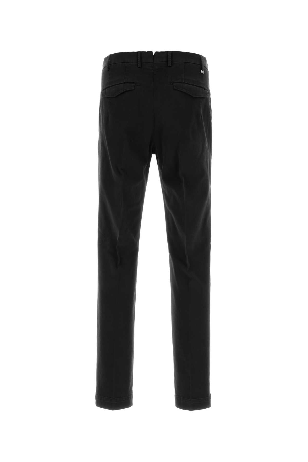 Pt Torino Stretch Cotton Trousers — Black