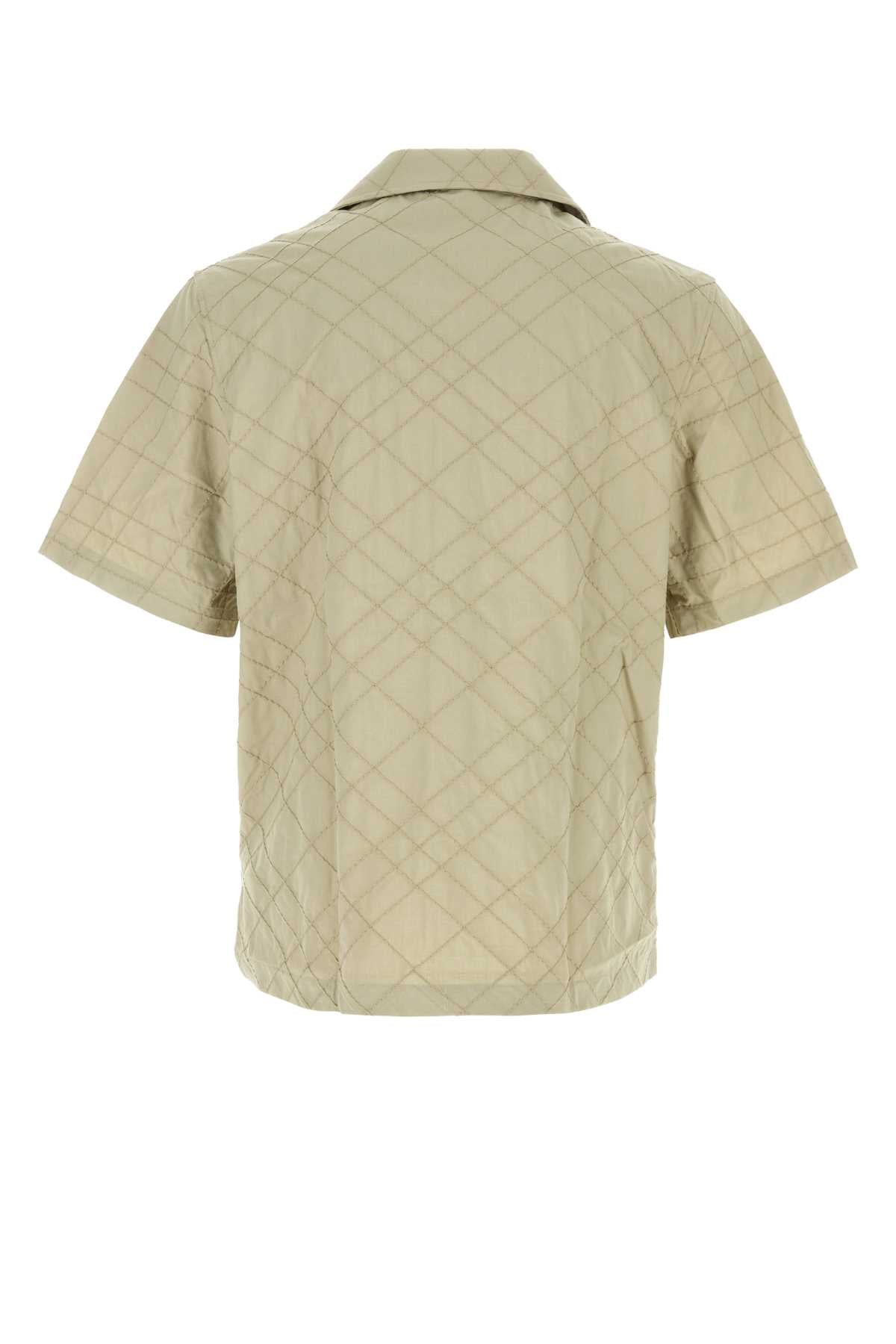 Burberry Diamond-Quilted Cotton Shirt — Beige