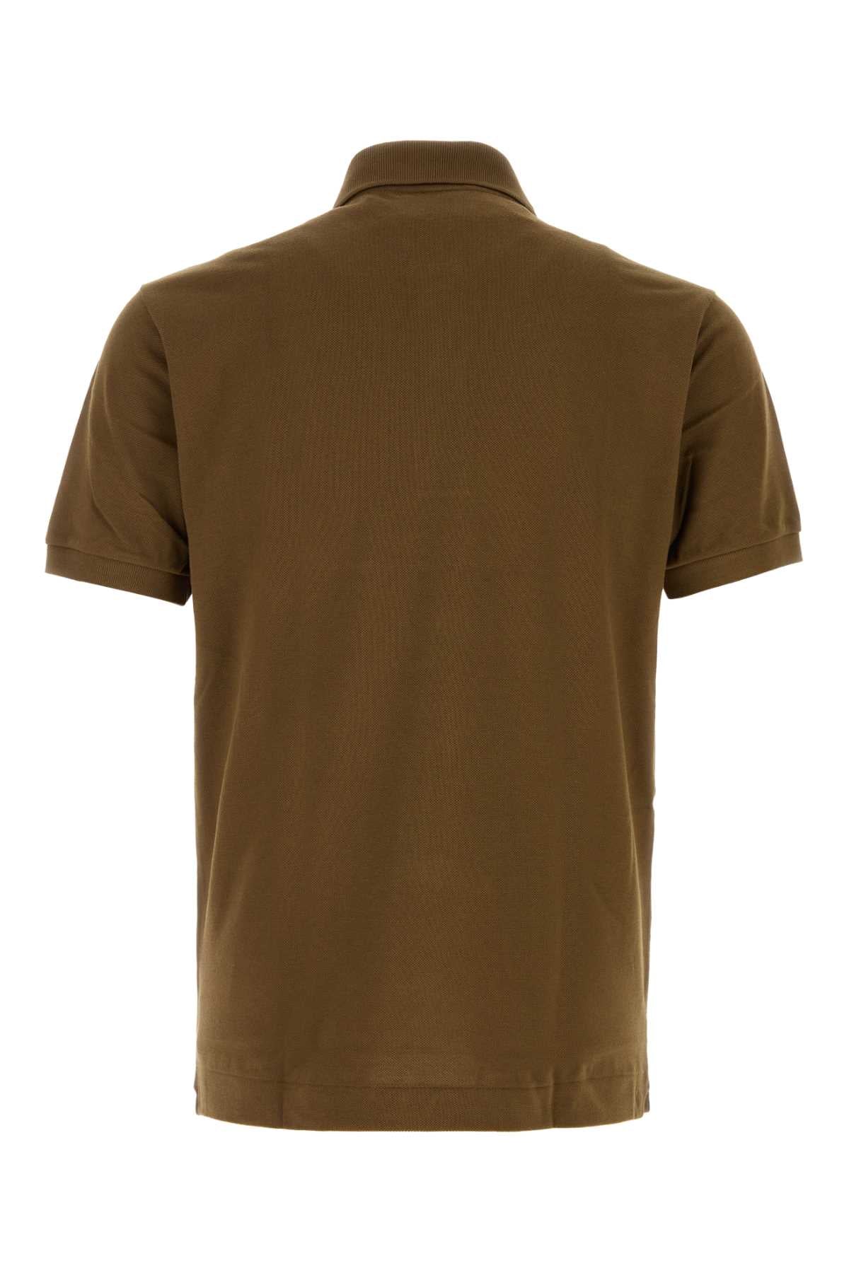 Lacoste Piquet Cotton Polo Shirt — Brown