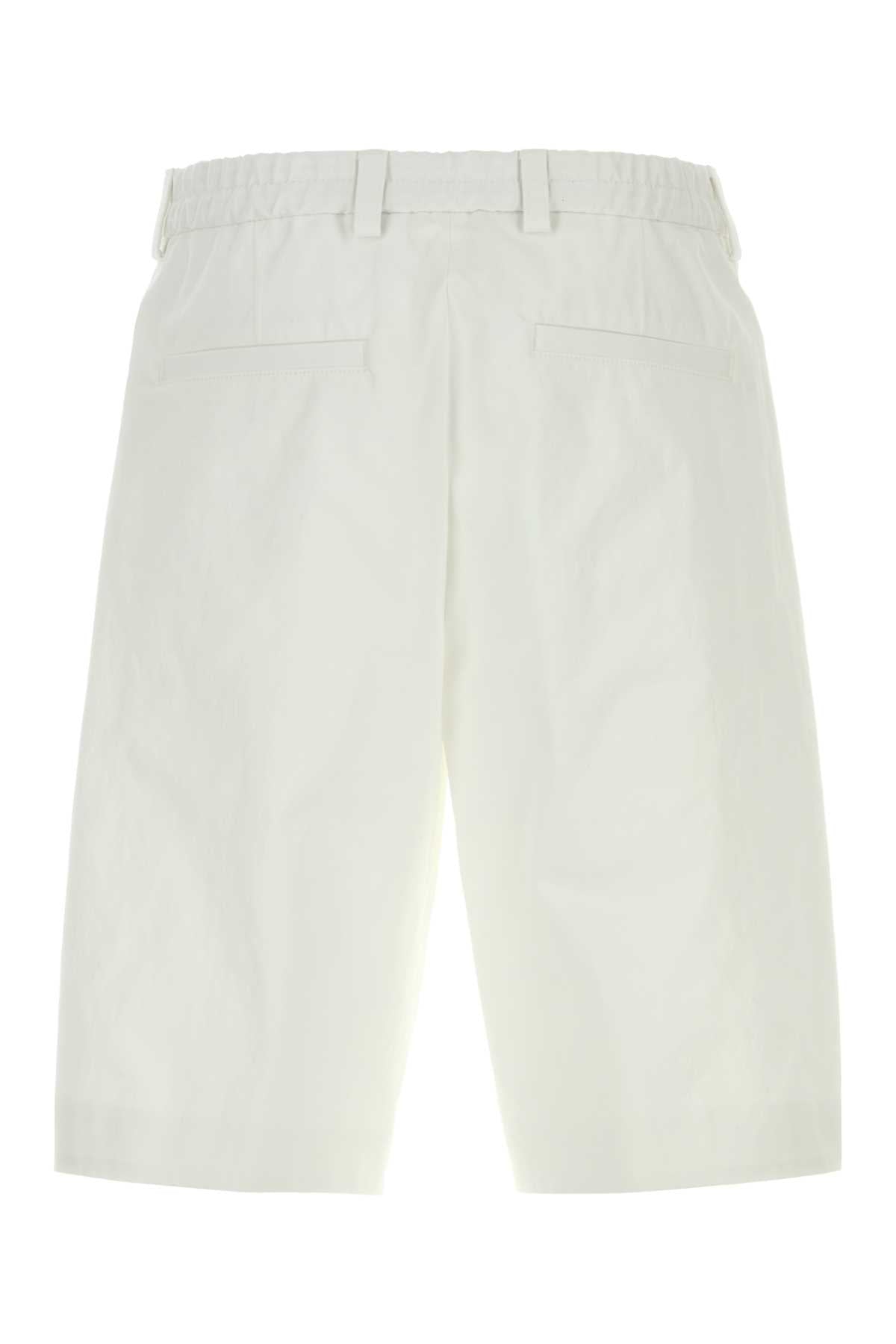Hugo Boss Cotton Bermuda Shorts — White