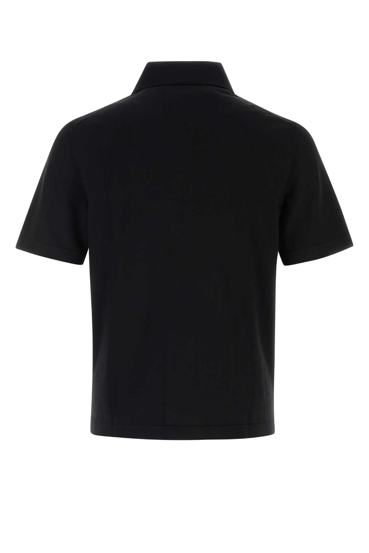 Burberry Wool Polo Shirt — Black