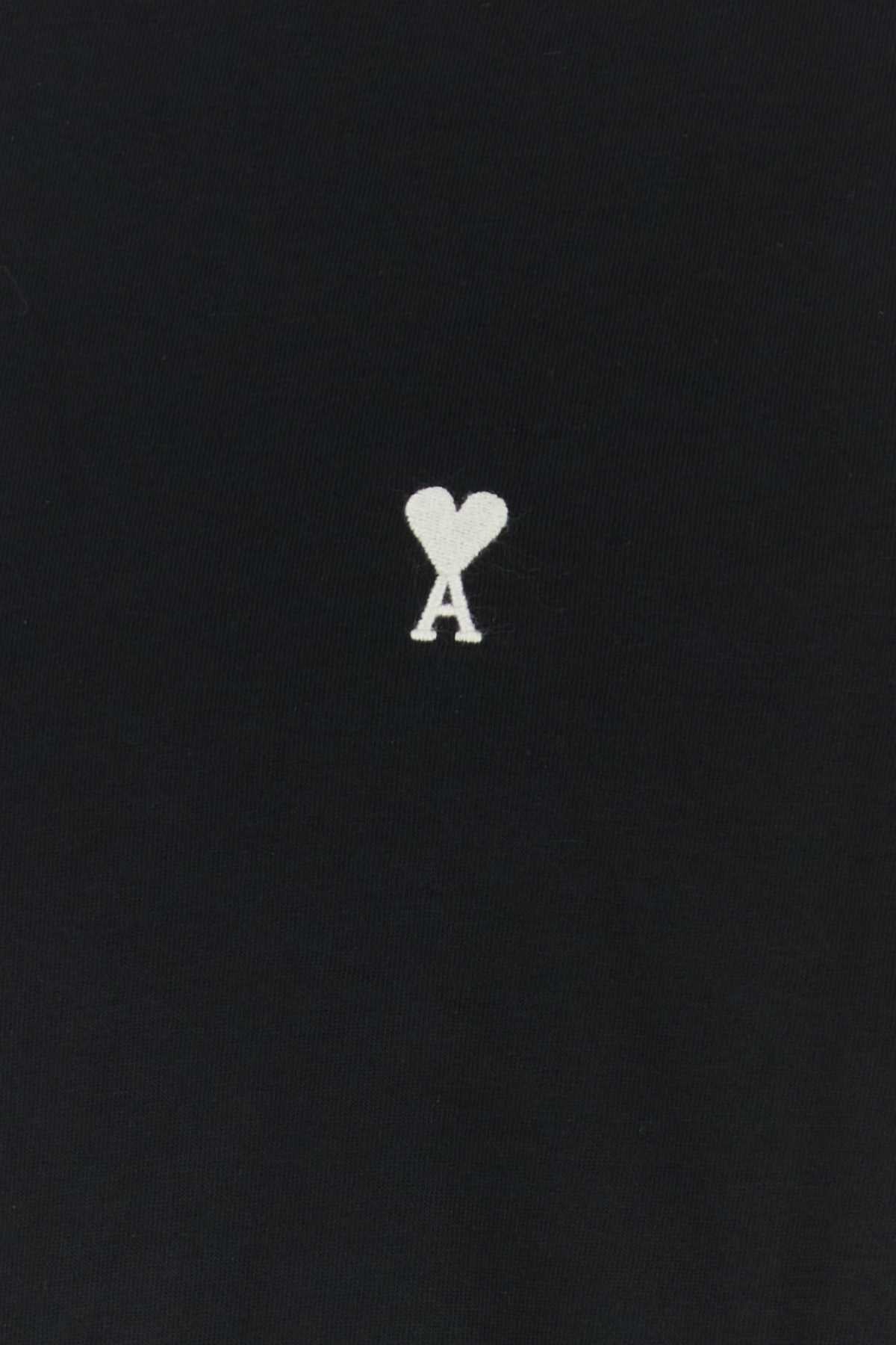 AMI Paris Embroidered Heart Logo Sweatshirt — Black