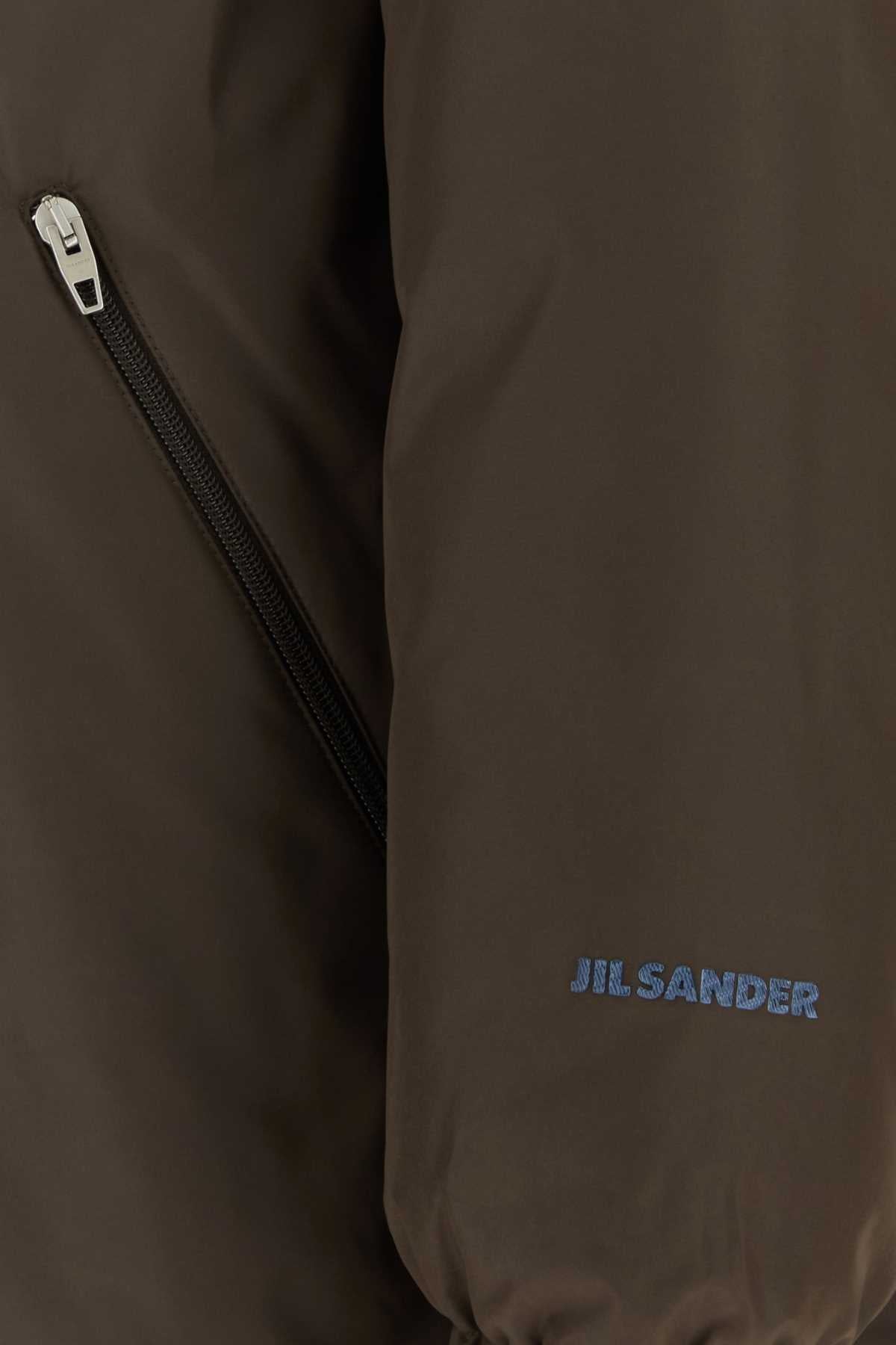 Jil Sander Quilted Puffer Down Jacket — Gray