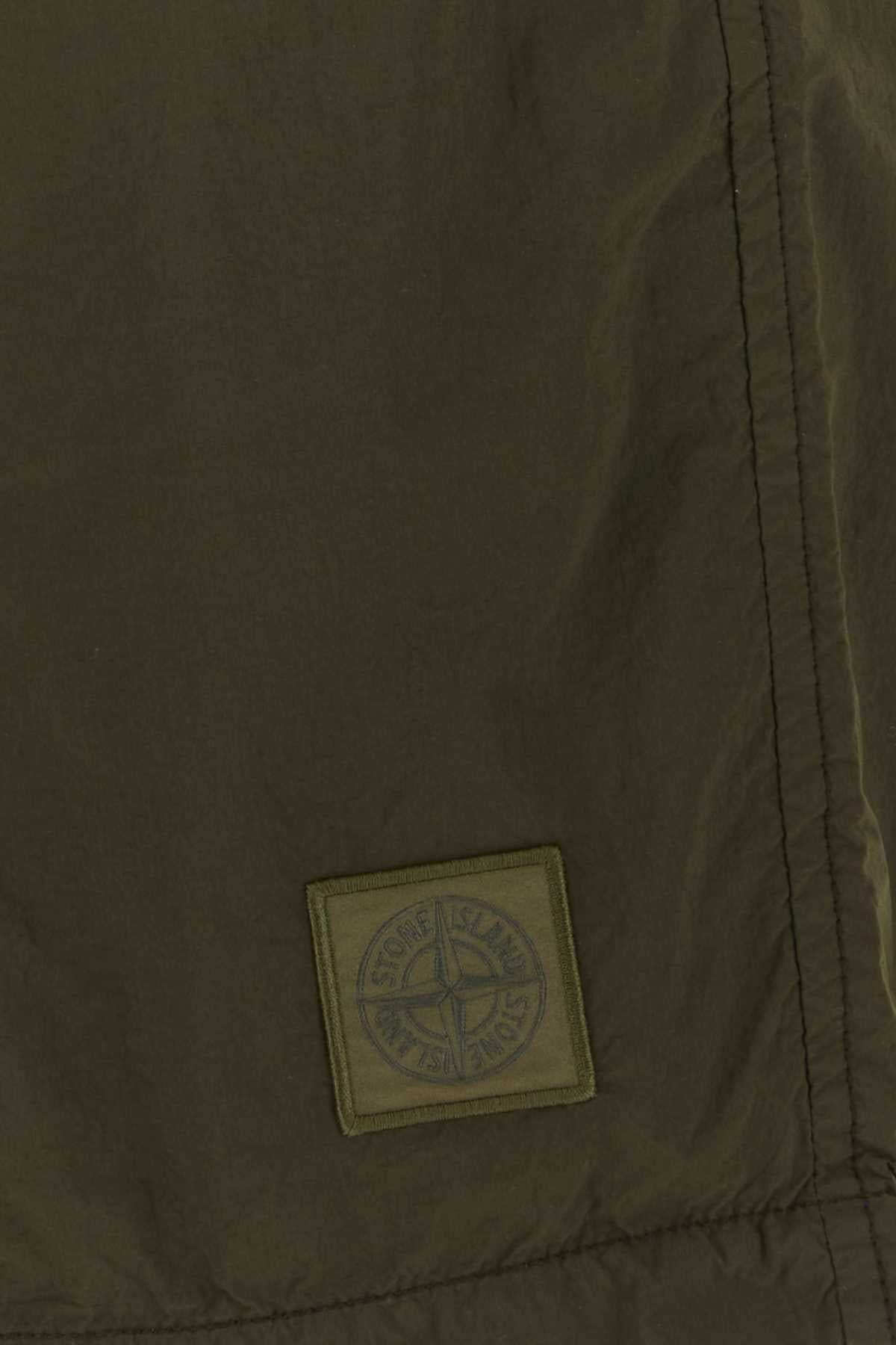 Stone Island Nylon Cargo Shorts — Green