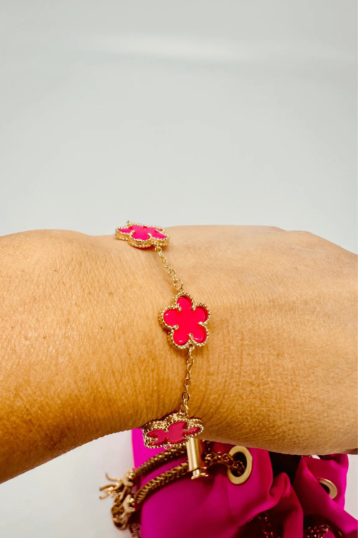Inspiring Flowers That Last Forever Bracelet (Fuchsia)