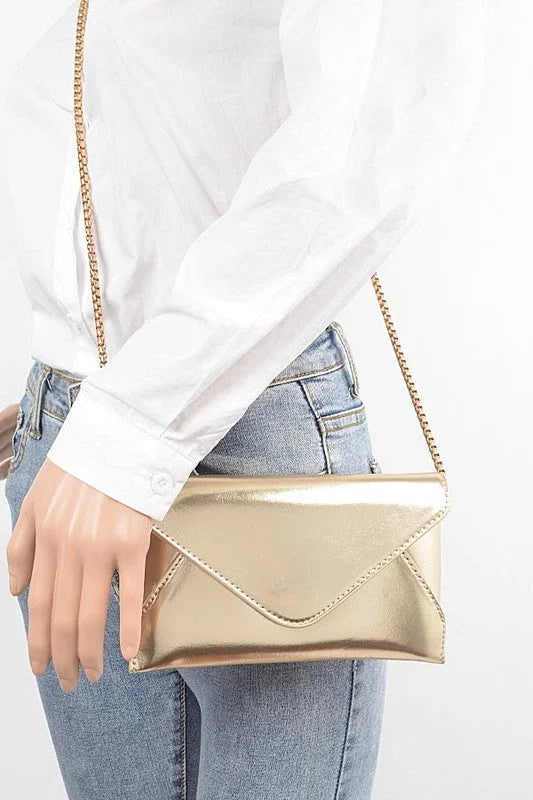 Luxe Metallic Envelope Clutch