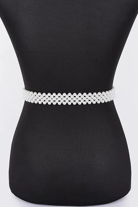Pearl Bloom Statement Belt Ivory