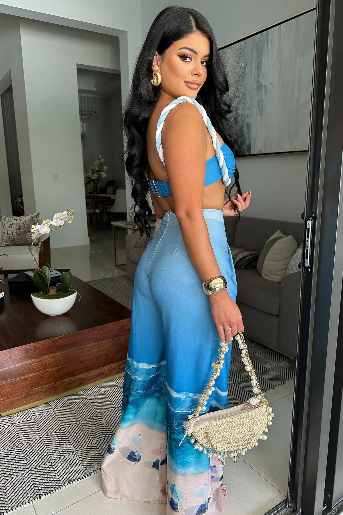 Romantic Getaway Pant Set - Blue