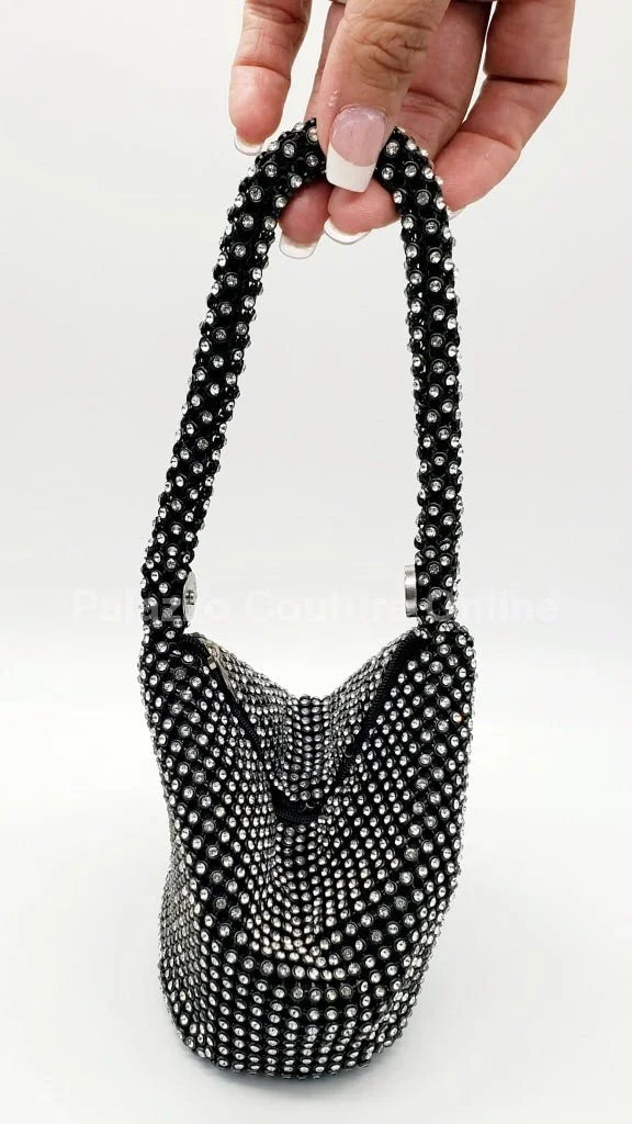 Soft Crystal Mesh Mini Hobo Style (Black)