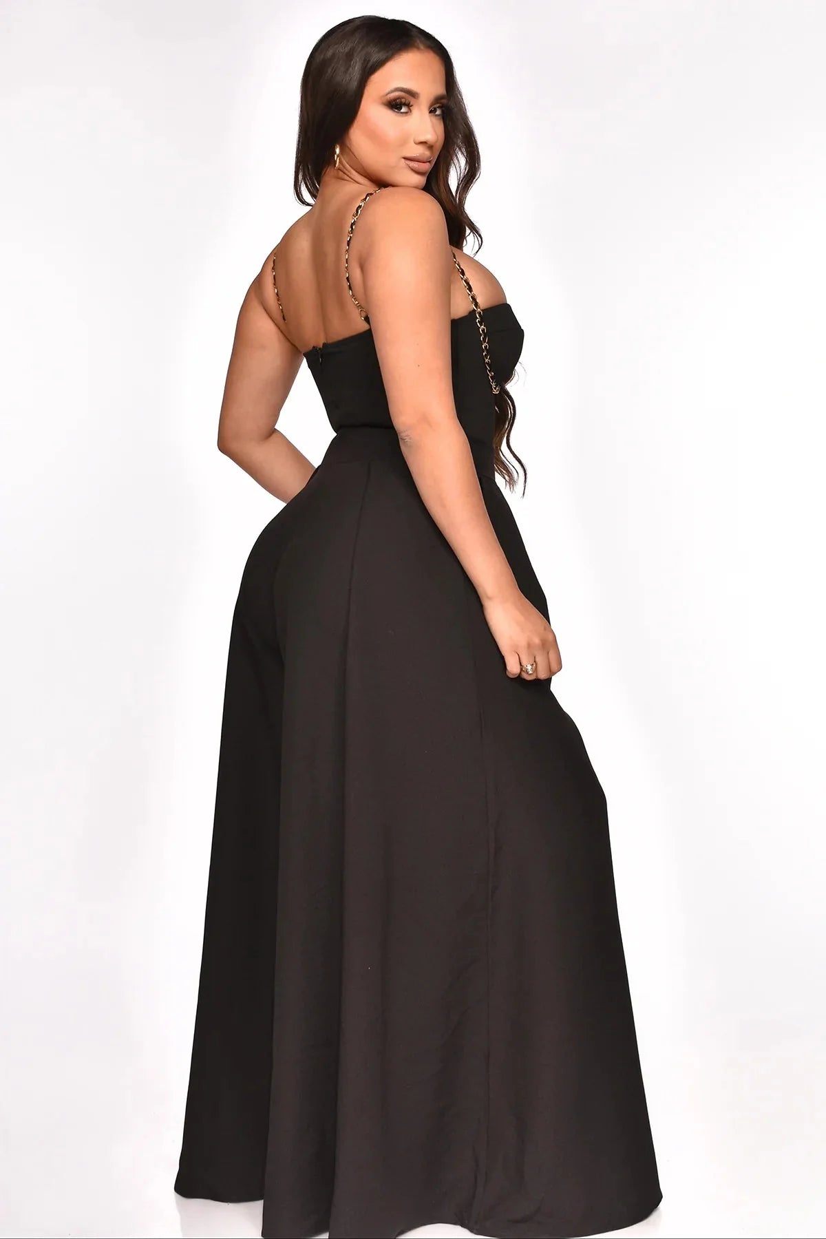 Solid Wide Palazzo Pants (Black)