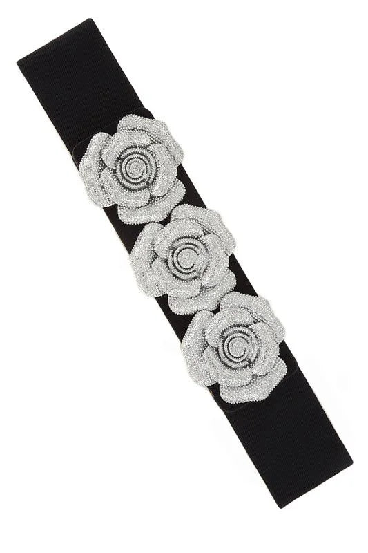 Elastic Woven Belt - Luxe Bloom Floral Design