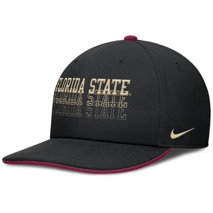 Nike Men's Florida State Dri-fit Pro Primetime Adjustable Flatbill Hat - Black