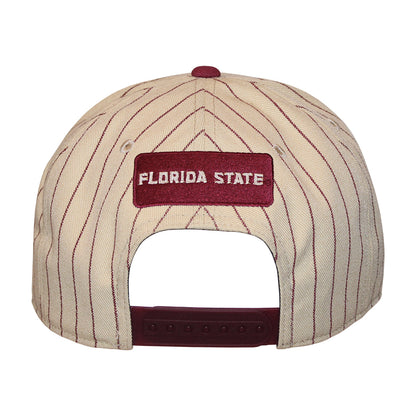 Nike Men's Seminole Logo Pinstripe Design Adjustable Pro Primetime Flatbill Snapback - Gold/Garnet