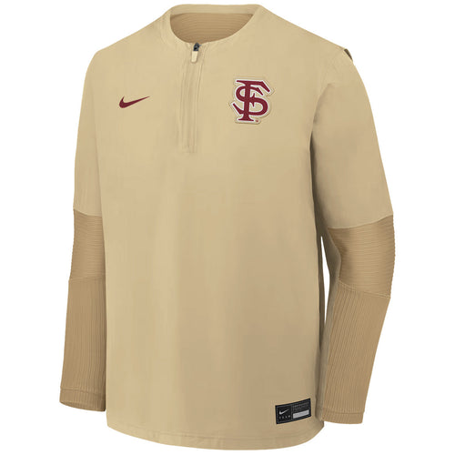 Nike Men's Interlocking FS Baseball Long Sleeve 1/4 Zip Windshirt - Gold