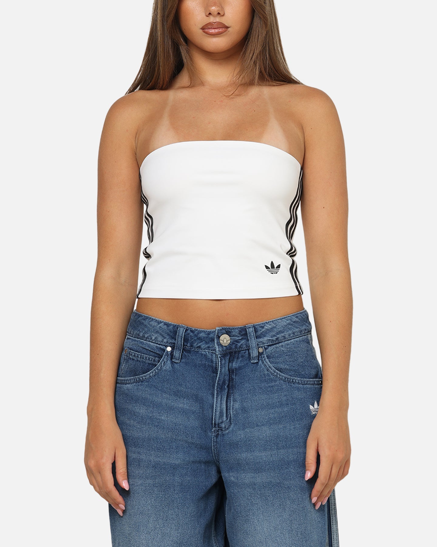 Adidas Women's 3-Stripes Tube Top White/Black