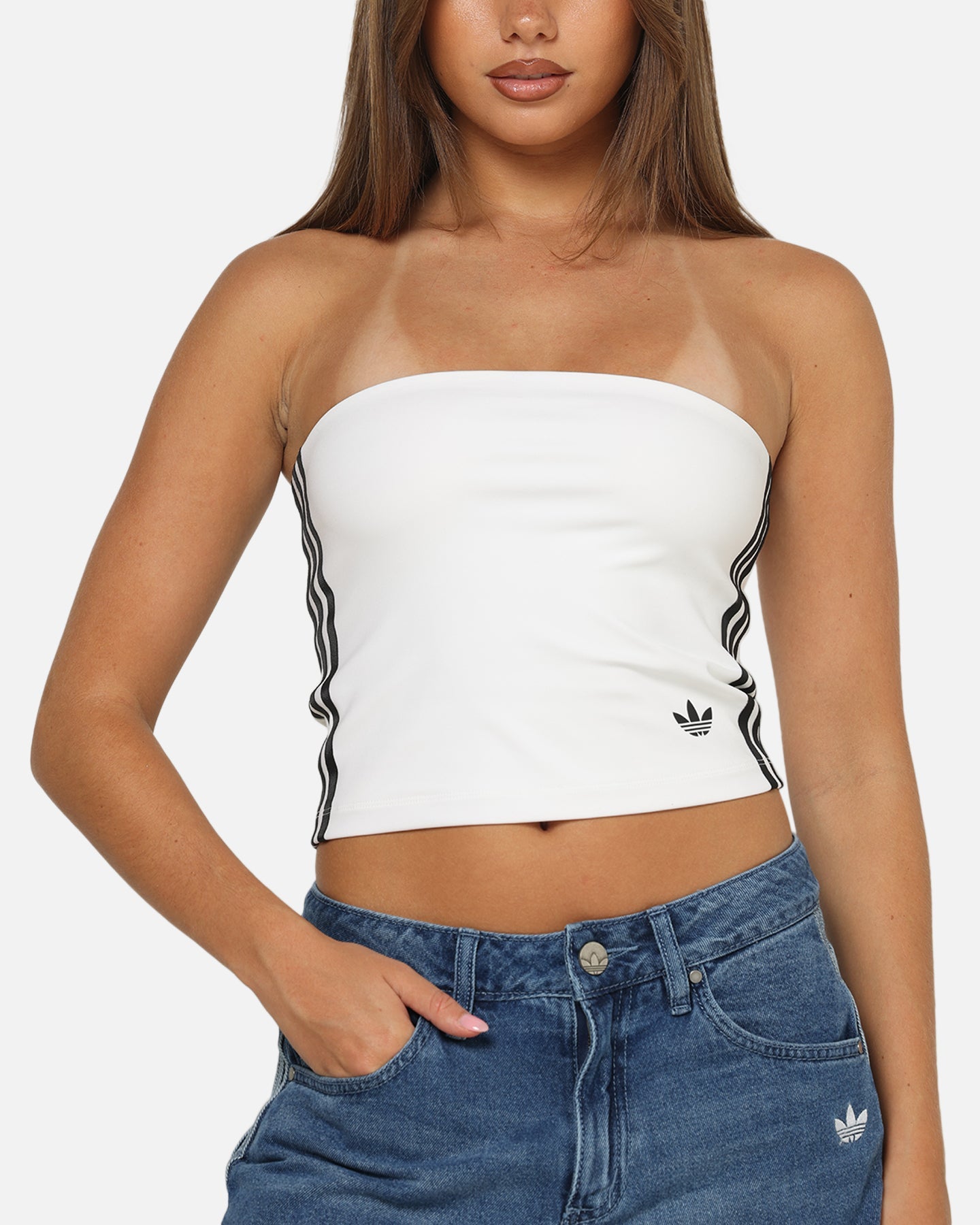 Adidas Women's 3-Stripes Tube Top White/Black