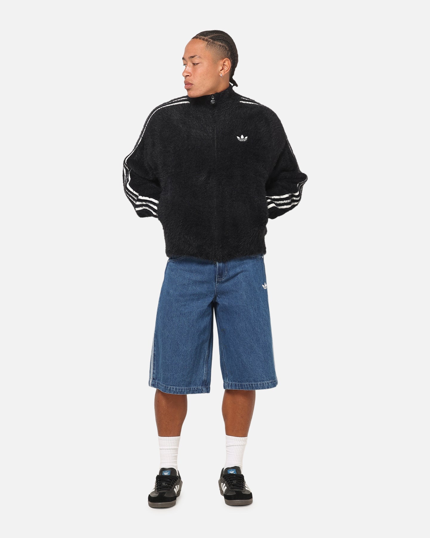 Adidas Faux Mohair Classic Track Top Black/Off White