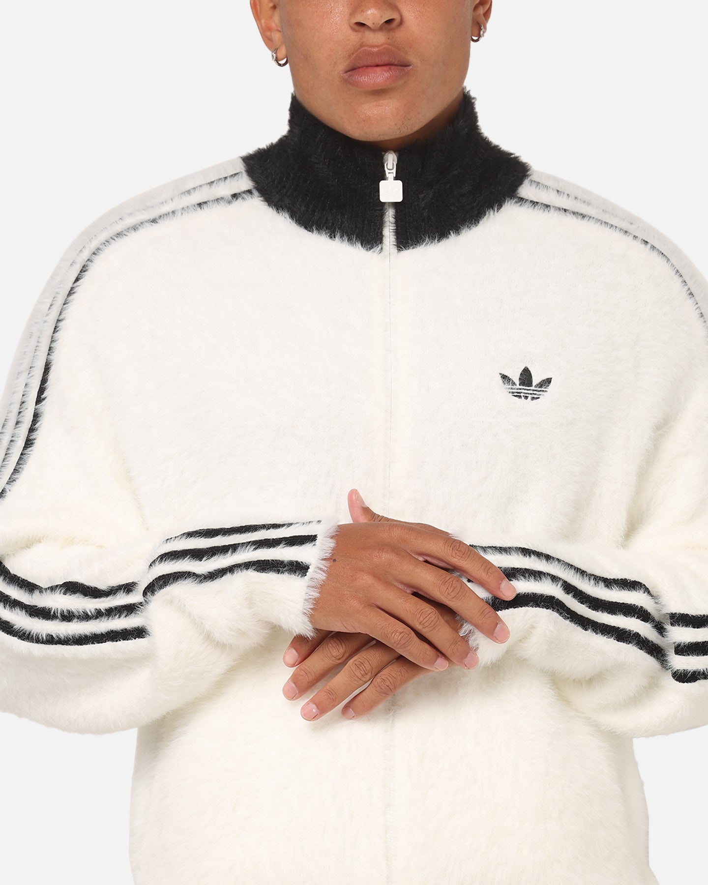 Adidas Faux Mohair Classic Track Top Off White/Black