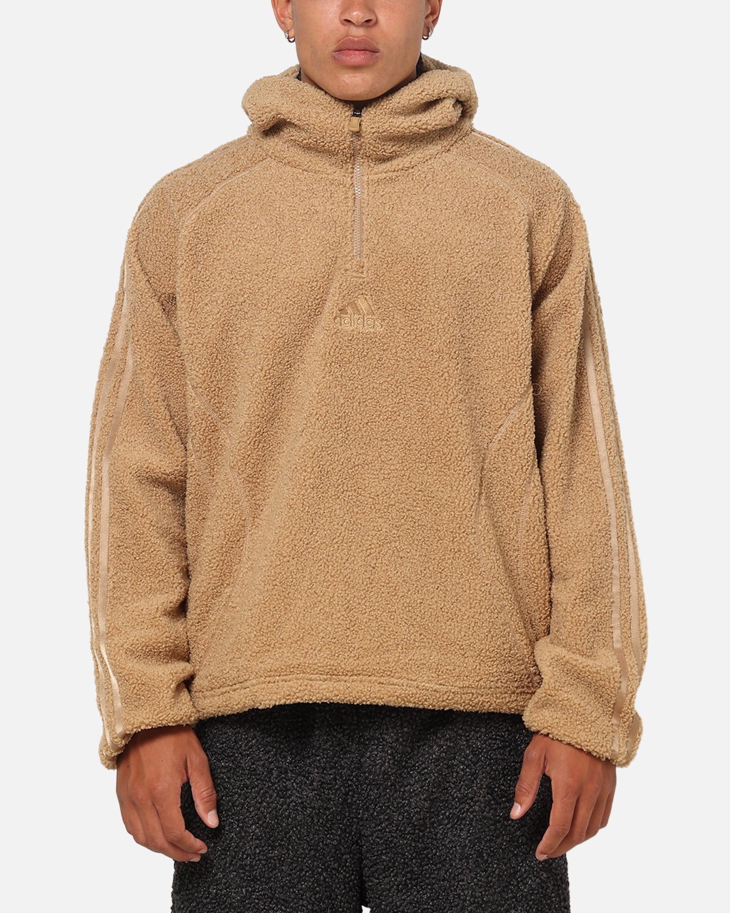 Adidas Fleece Teamgeist 1/4 Zip Hoodie Cardboard
