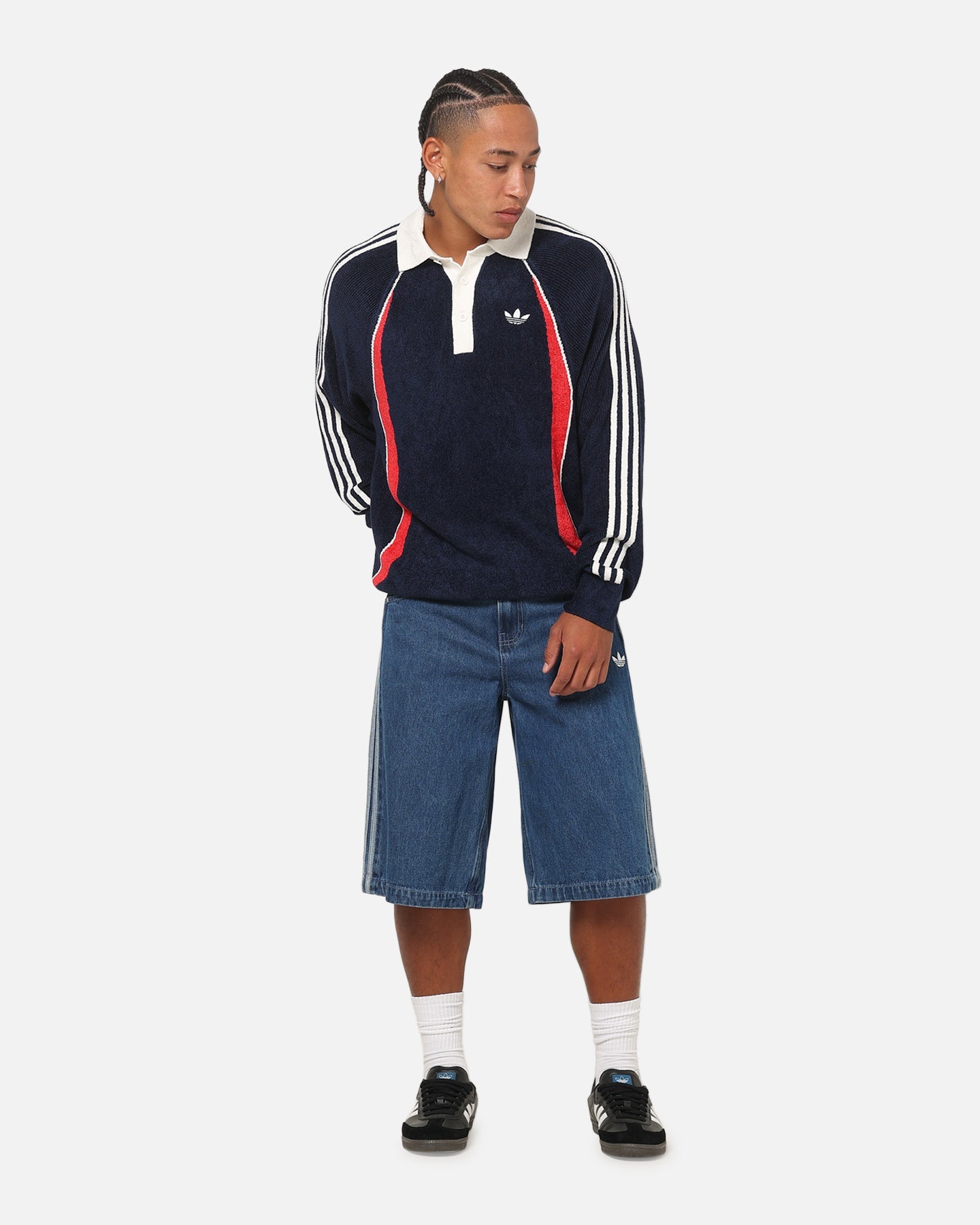 Adidas Retro Remix Teamgeist Long Sleeve Polo Night Indigo