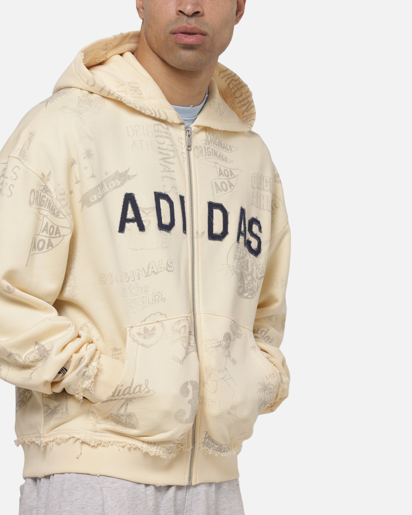 Adidas Originals AOA Full Zip Hoodie Warm Vanilla