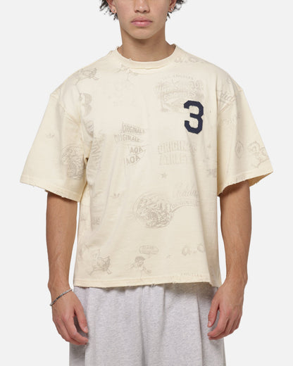 Adidas Vintage All Over Print T-Shirt Night Indigo
