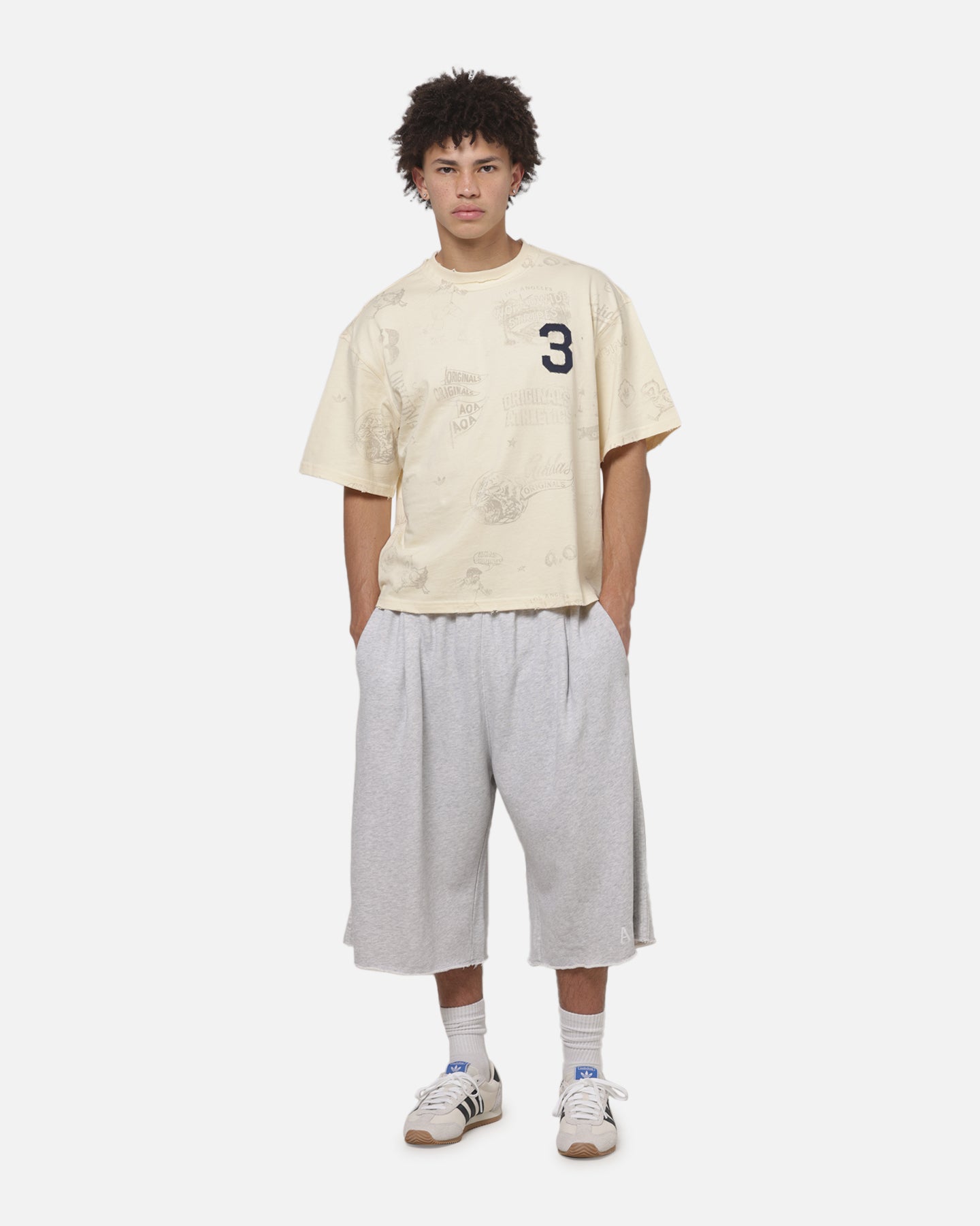Adidas Vintage All Over Print T-Shirt Night Indigo