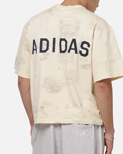 Adidas Vintage All Over Print T-Shirt Night Indigo