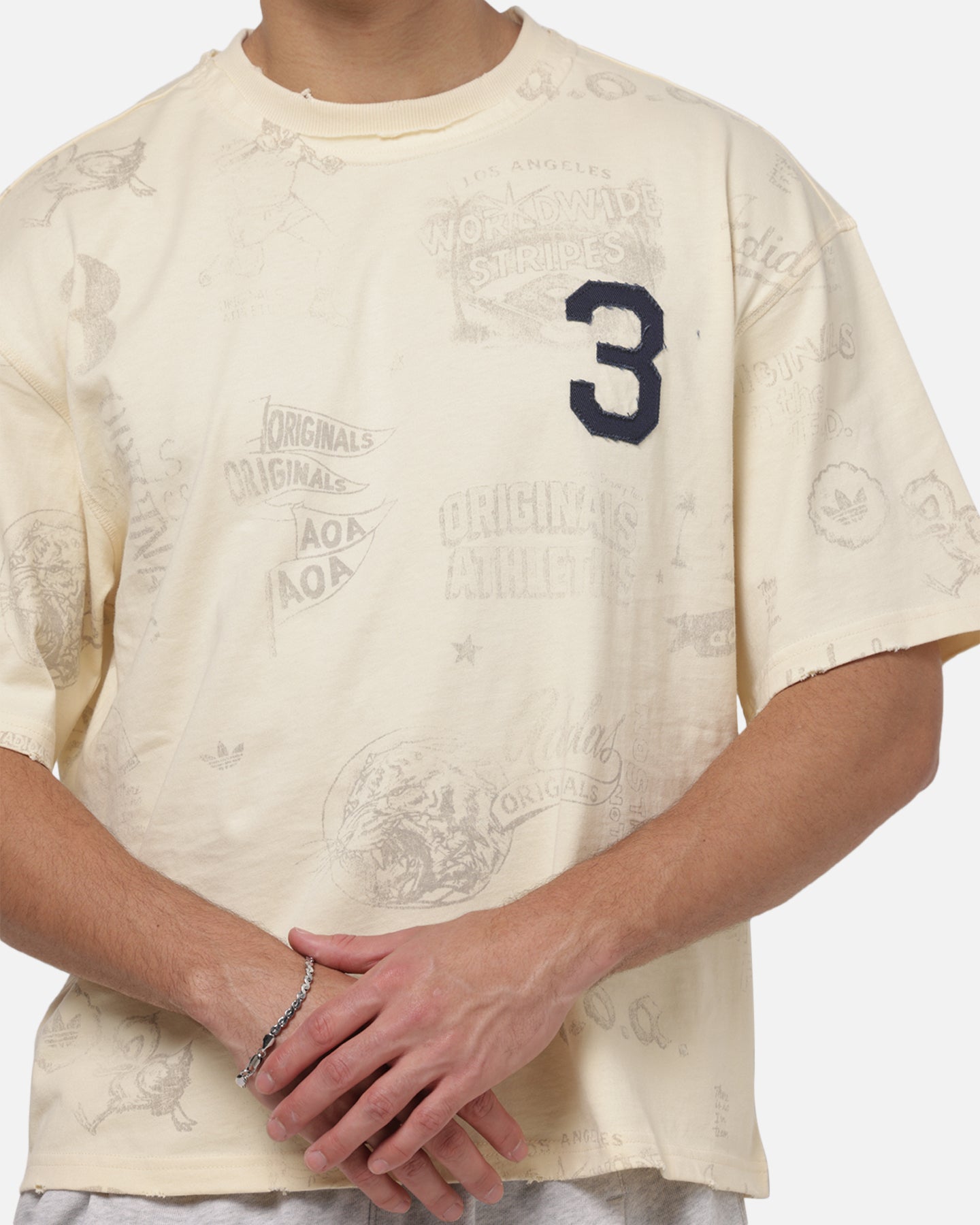 Adidas Vintage All Over Print T-Shirt Night Indigo