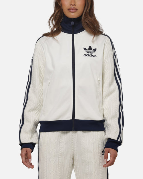 Adidas Women's Knit Classic Track Top Off White