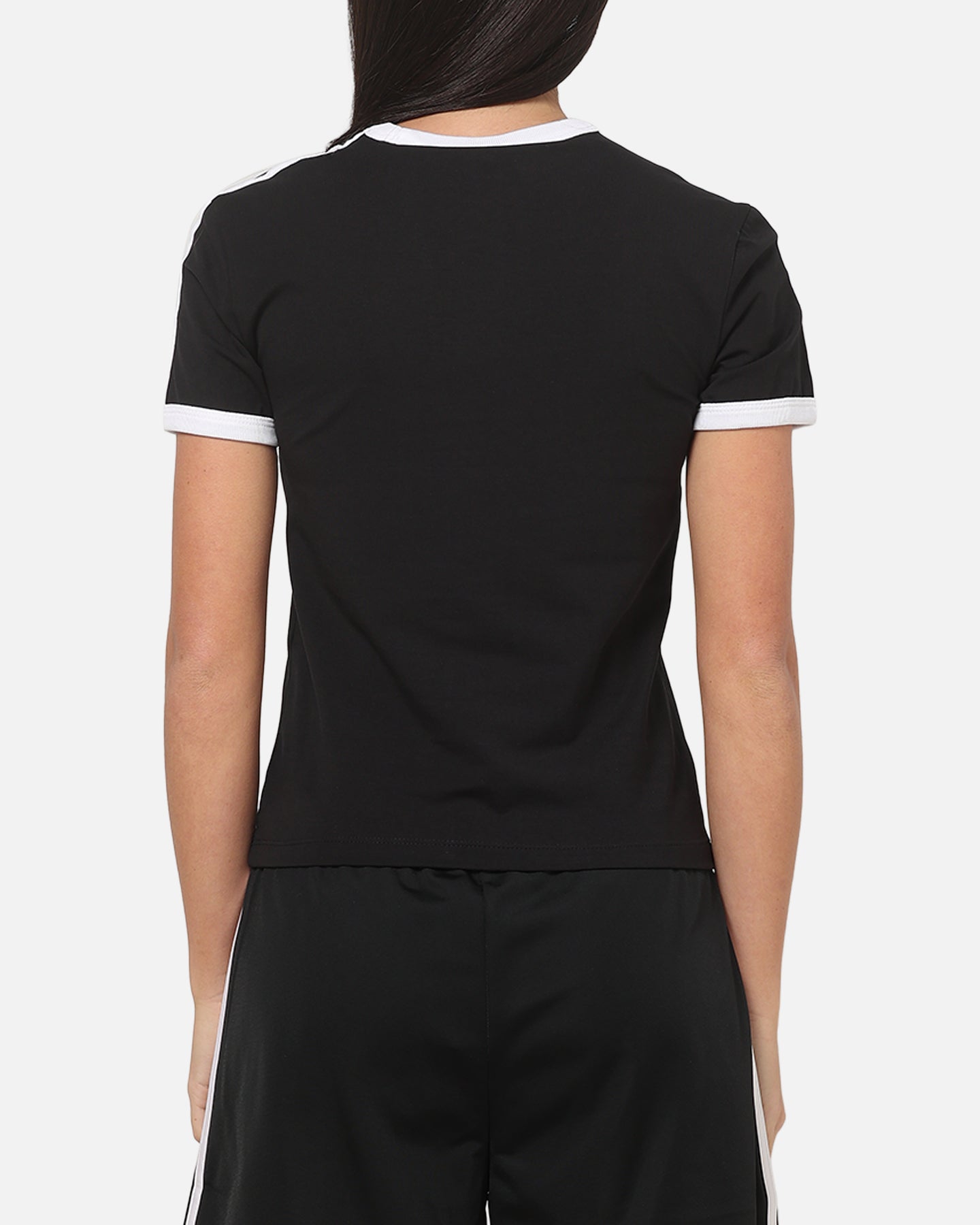 Adidas Women's 3 Stripe Slim T-Shirt Black/White
