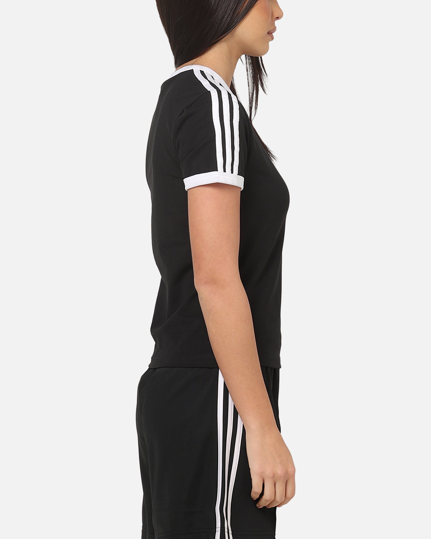 Adidas Women's 3 Stripe Slim T-Shirt Black/White