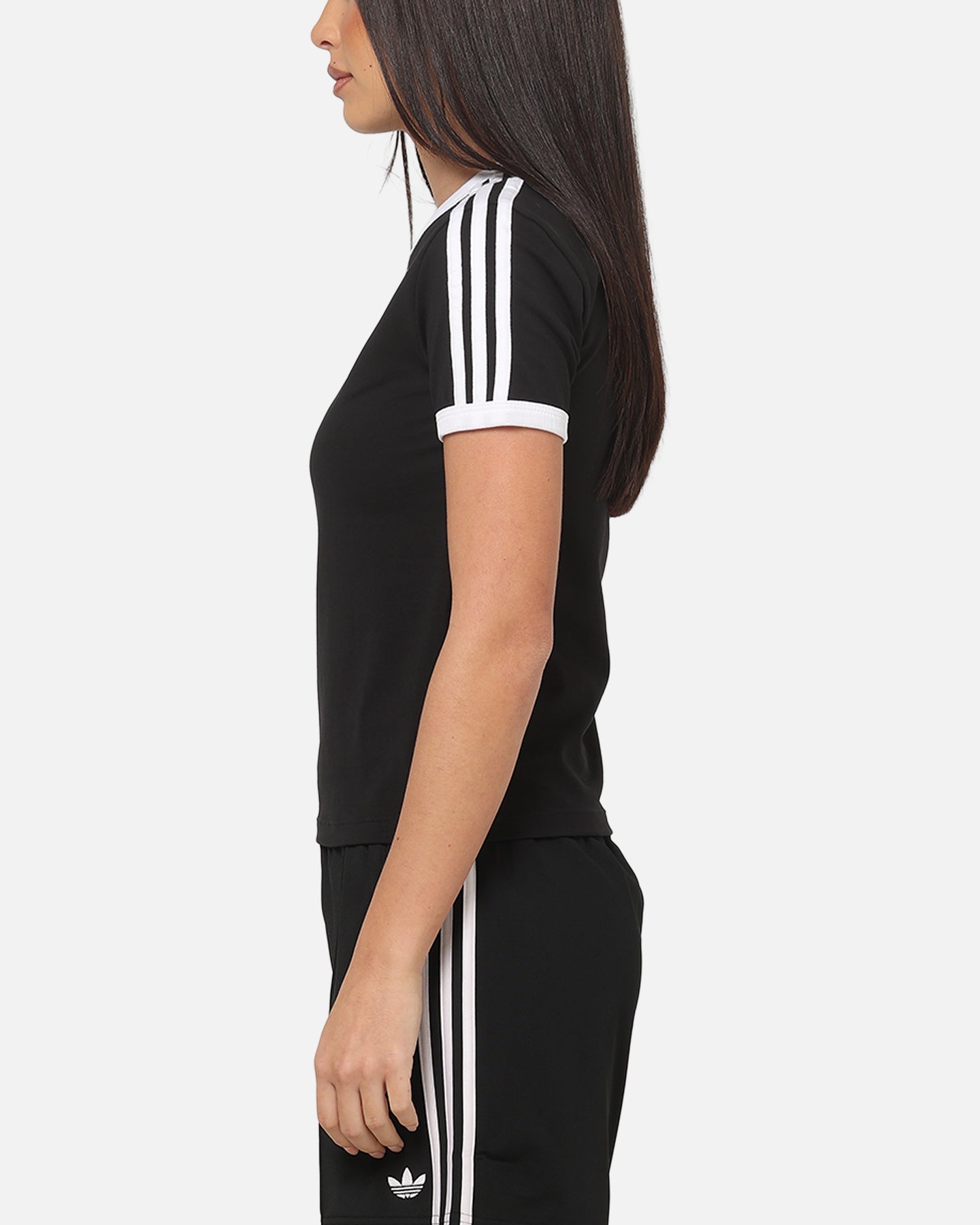 Adidas Women's 3 Stripe Slim T-Shirt Black/White