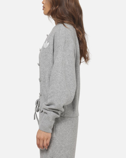 Adidas Women's Essentials Knit Cardigan Medium Grey Heather