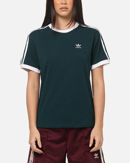 Adidas Women's 3 Stripe T-Shirt Green