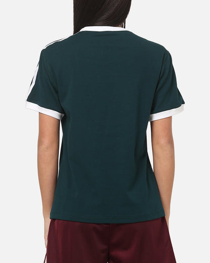 Adidas Women's 3 Stripe T-Shirt Green
