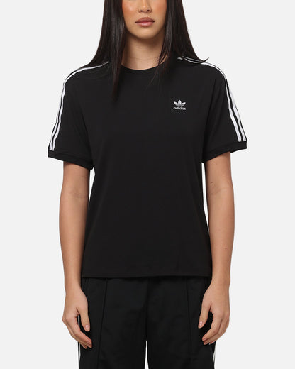 Adidas Women's 3 Stripe T-Shirt Black/White