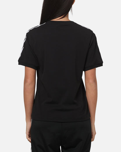 Adidas Women's 3 Stripe T-Shirt Black/White