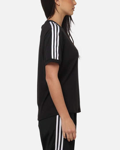 Adidas Women's 3 Stripe T-Shirt Black/White