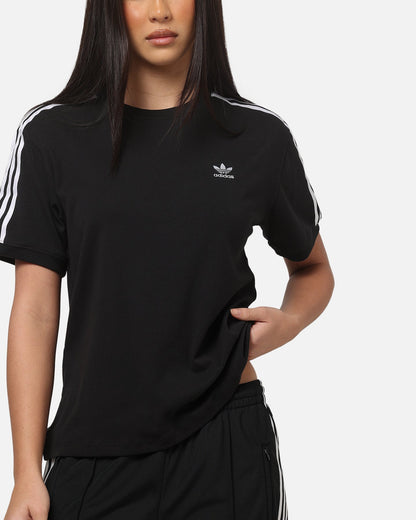 Adidas Women's 3 Stripe T-Shirt Black/White