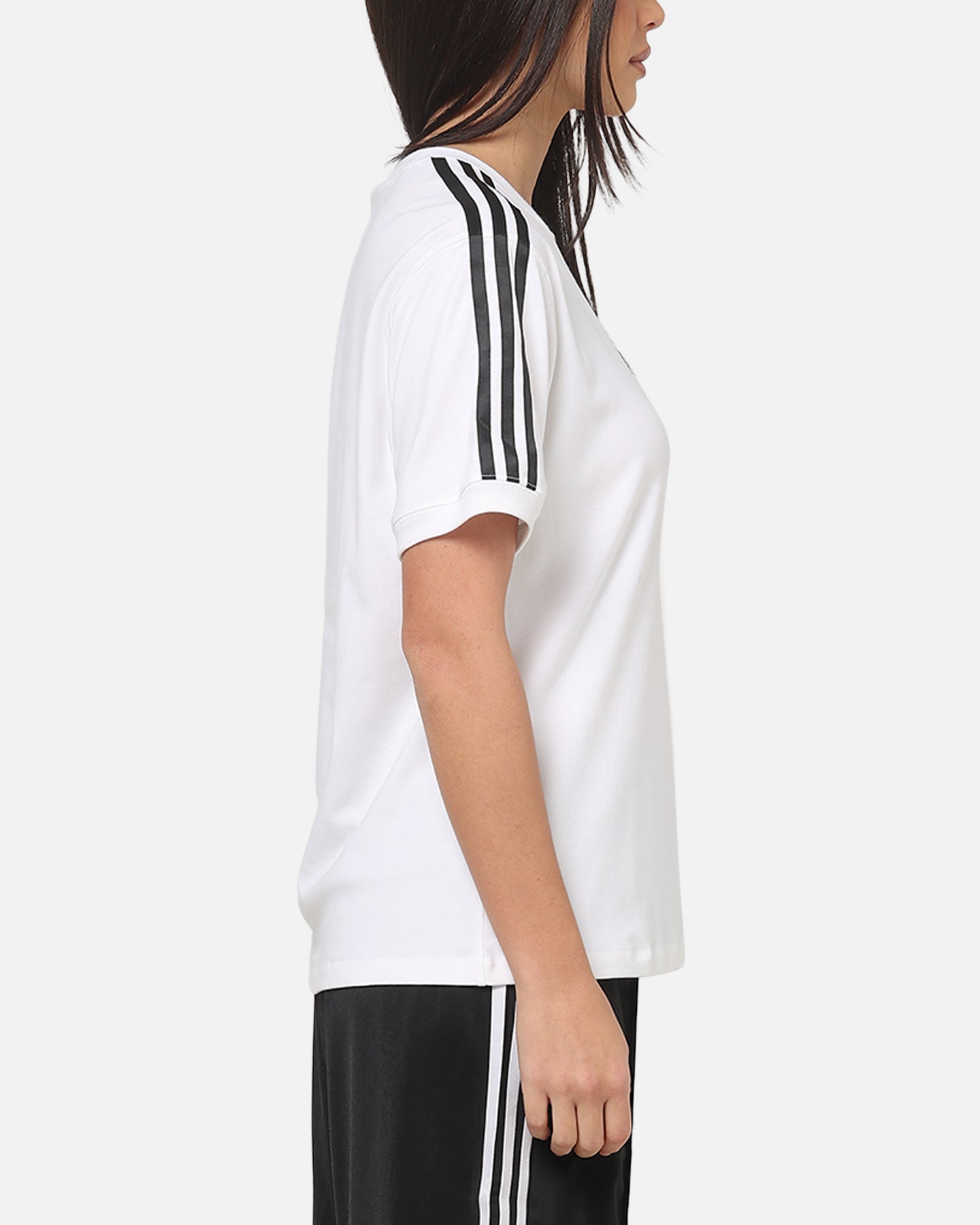 Adidas Women's 3 Stripe T-Shirt White/Black